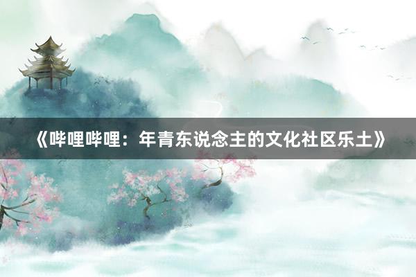 《哔哩哔哩：年青东说念主的文化社区乐土》